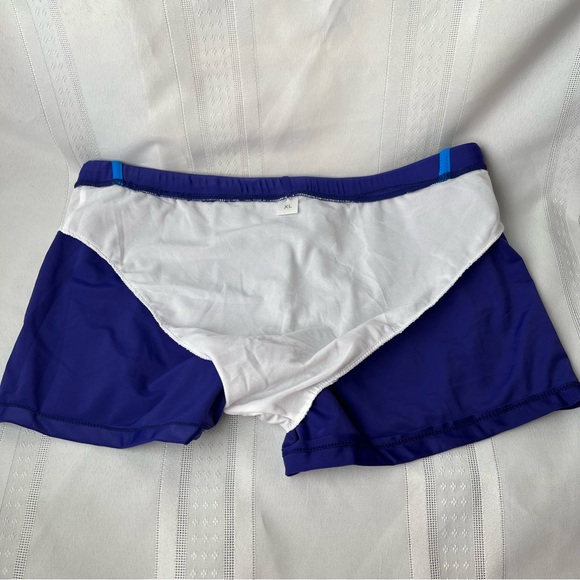 Swimming Shorts Mens XL Blue Lined Beach Shorts Swim Trunks - Picture 5 of 13